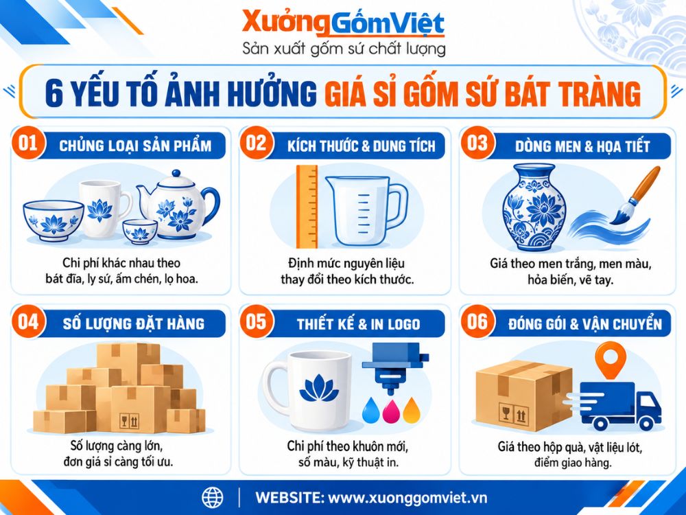 Các yếu tố ảnh hưởng giá sỉ gốm sứ Bát Tràng