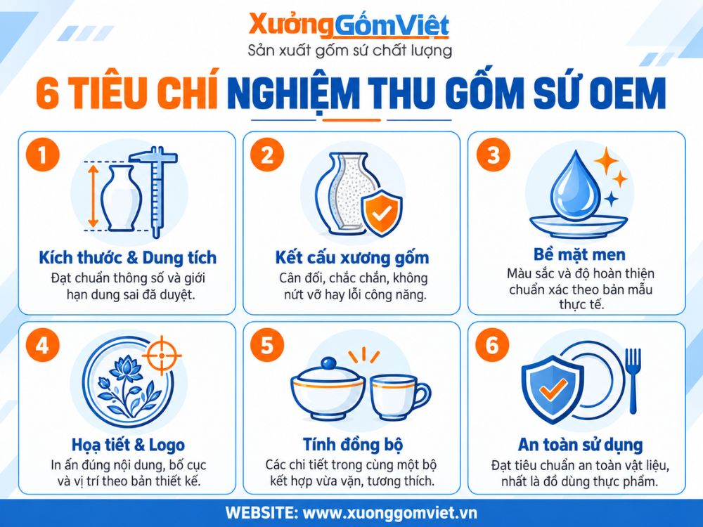 Tiêu chí nghiệm thu gốm sứ OEM