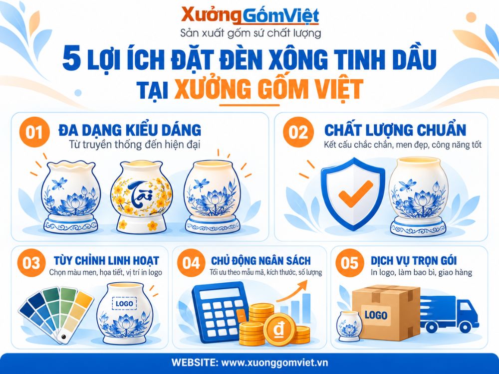 Lợi ích khi đặt sản xuất đèn xông tinh dầu