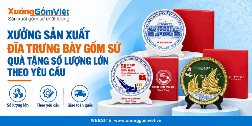 Xưởng sản xuất đĩa trưng bày gốm sứ