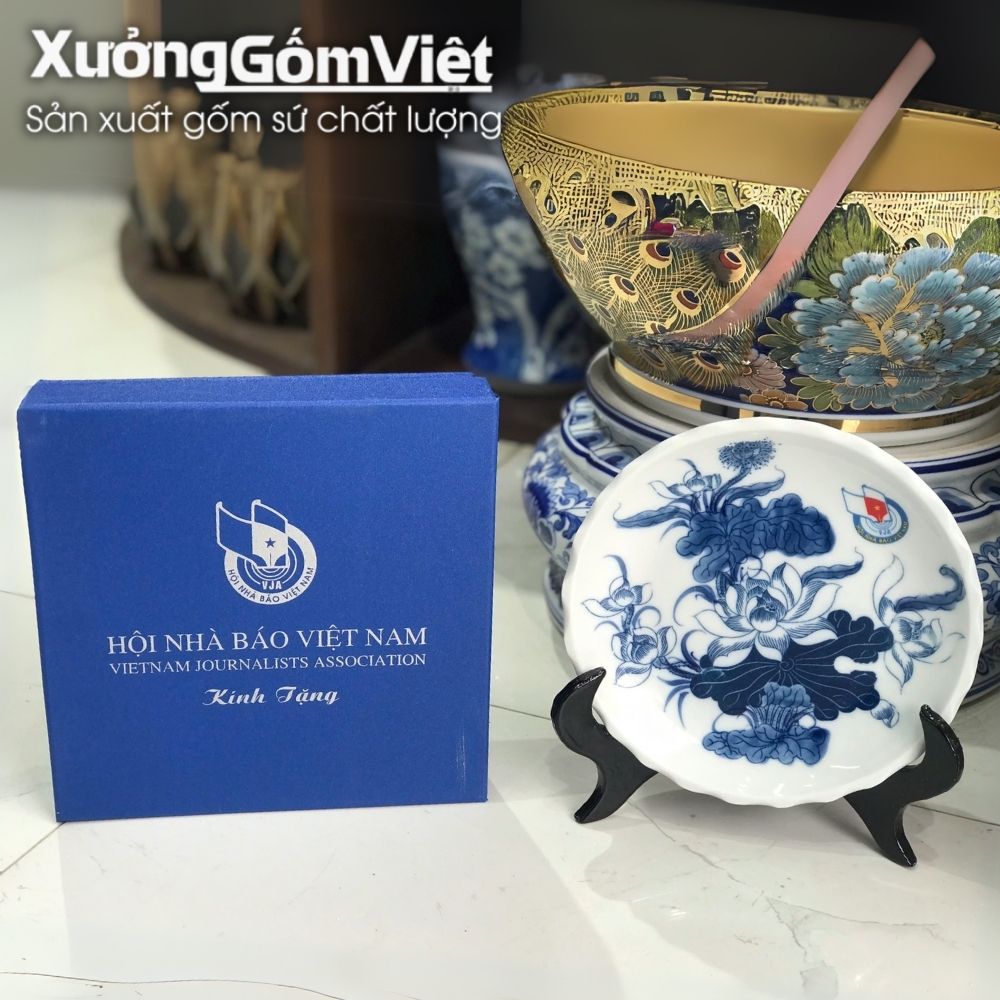 Đĩa biểu trưng gốm sứ in logo