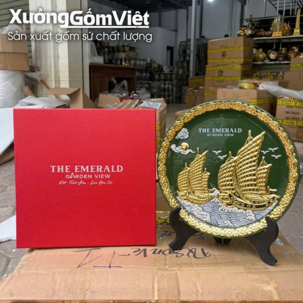 Đĩa biểu trưng gốm sứ in logo