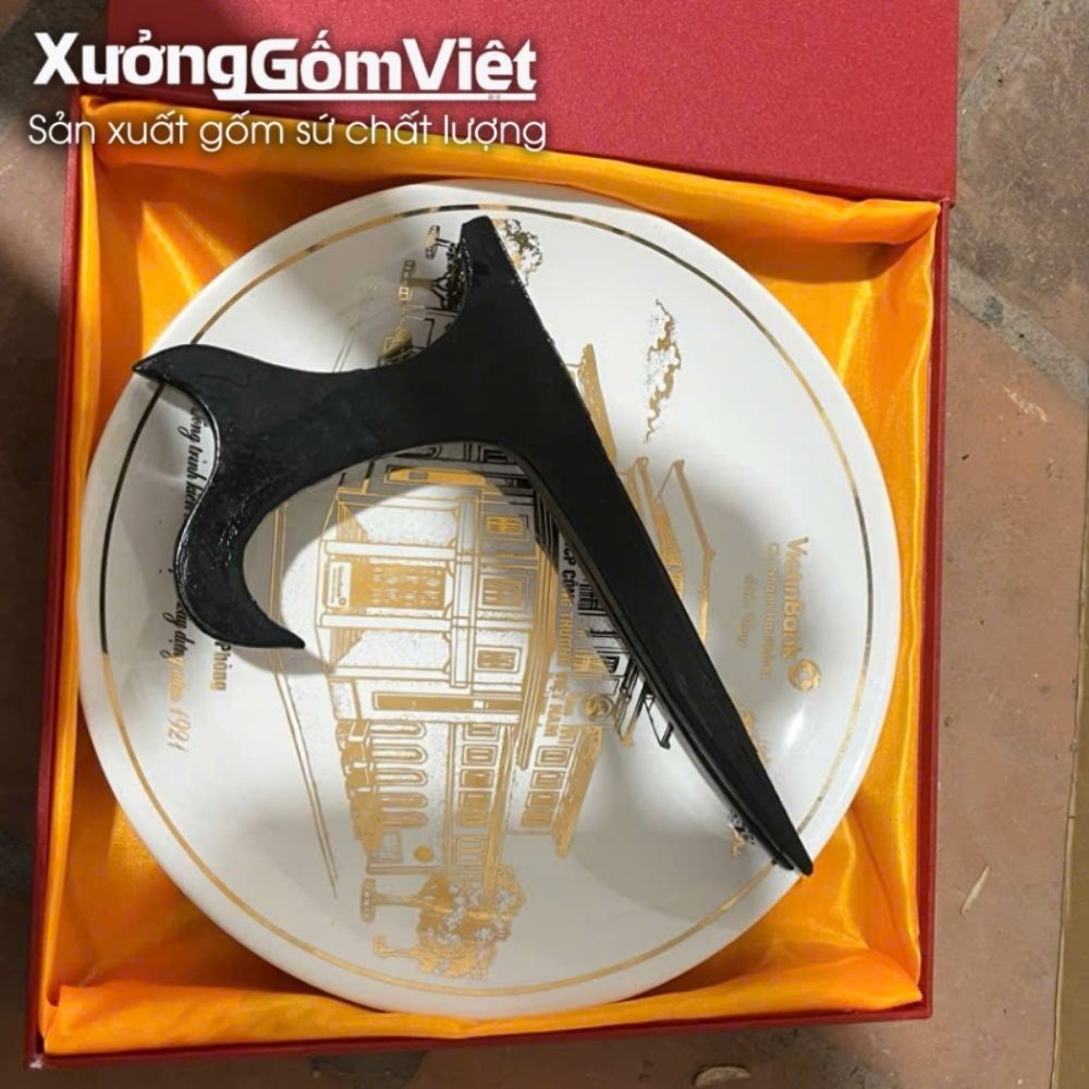 Đĩa biểu trưng gốm sứ in logo