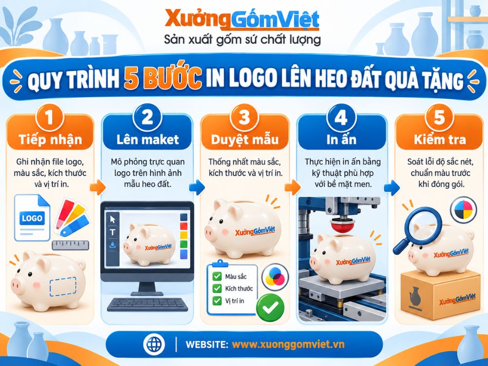 5 bước in logo lên heo đất quà tặng