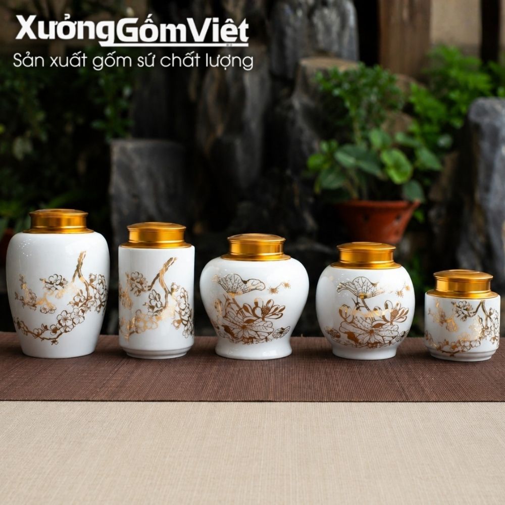 Hũ đựng trà Bát Tràng