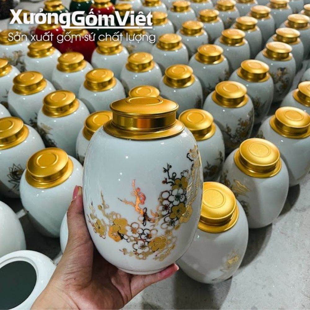 Hũ đựng trà Bát Tràng