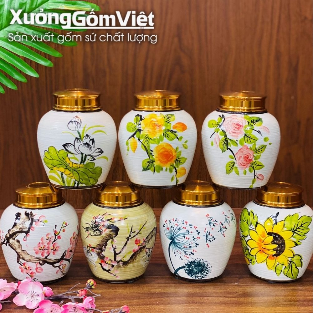 Hũ đựng trà Bát Tràng