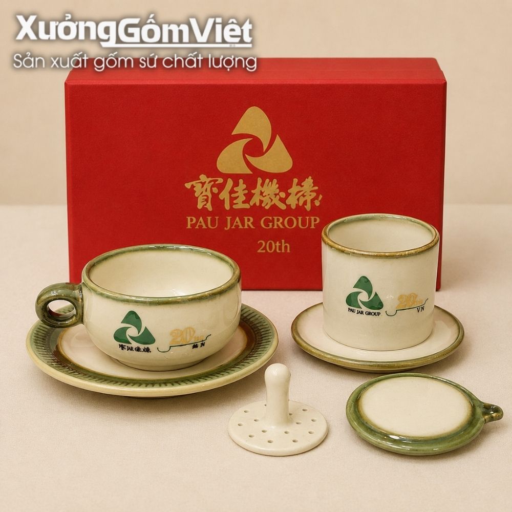 Phin pha cà phê quà tặng in logo