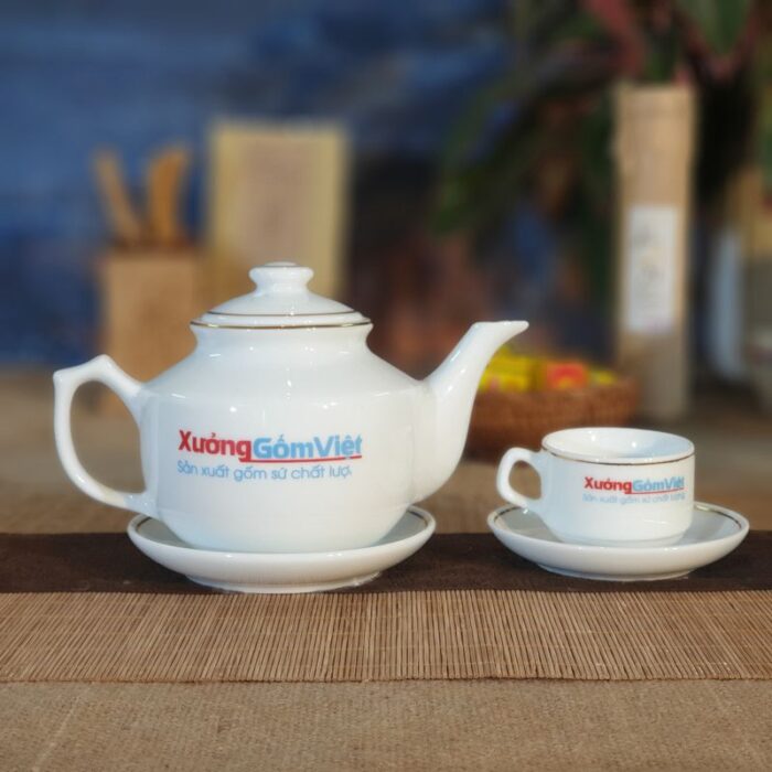 ấm chén in logo xưởng gốm việt