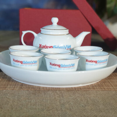 Bộ trà Mini chỉ vàng
