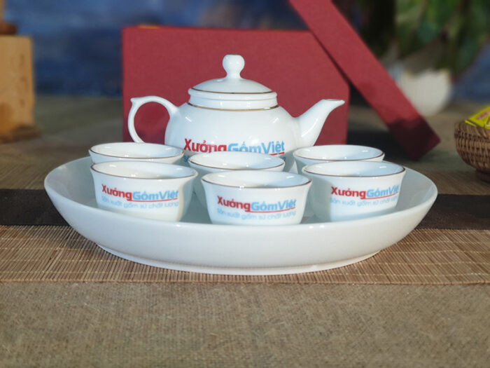 Bộ trà Mini chỉ vàng