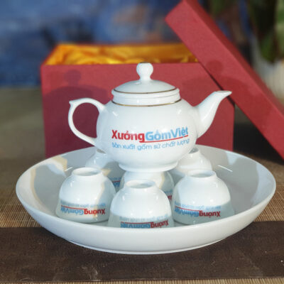 Bộ trà Mini chỉ vàng