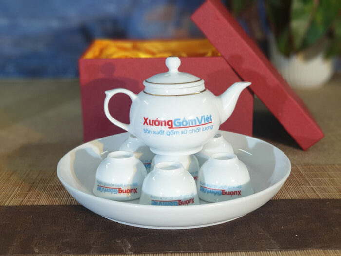 Bộ trà Mini chỉ vàng
