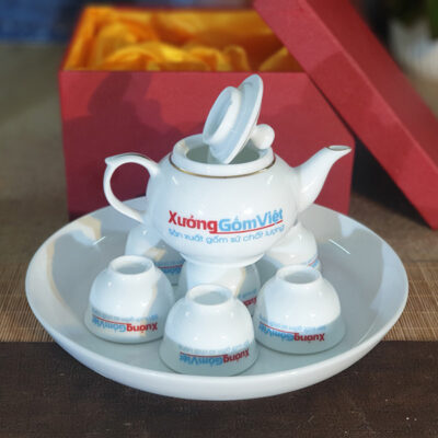 Bộ trà Mini chỉ vàng