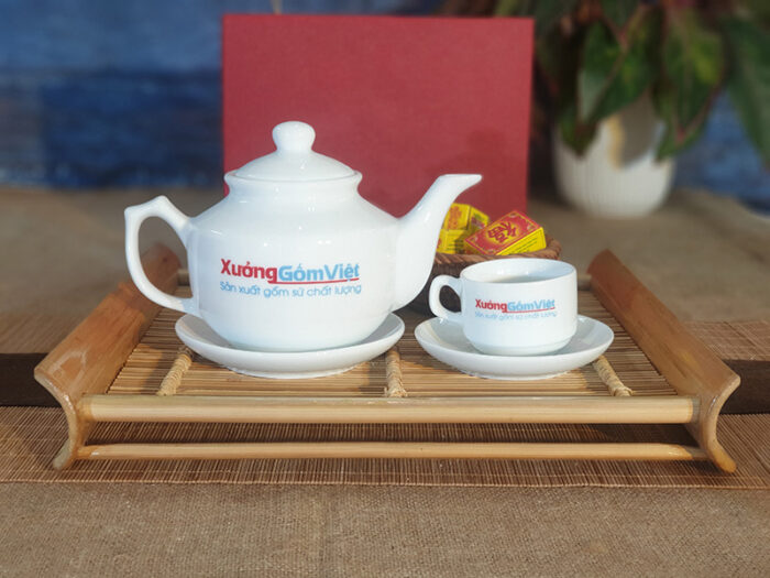 Bộ trà sứ vuông thấp
