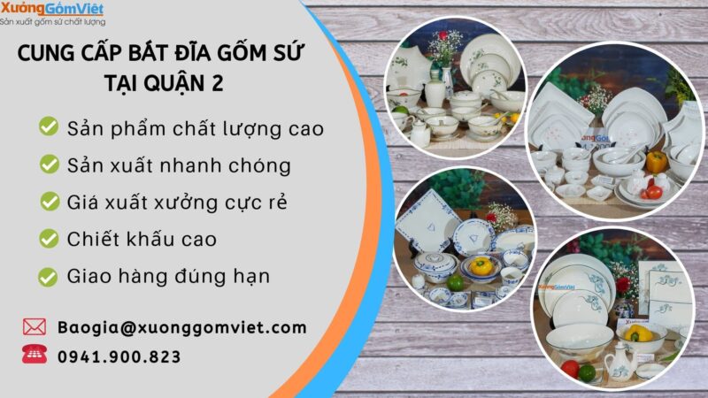 Cung cấp chén dĩa tại Quận 2 TPHCM