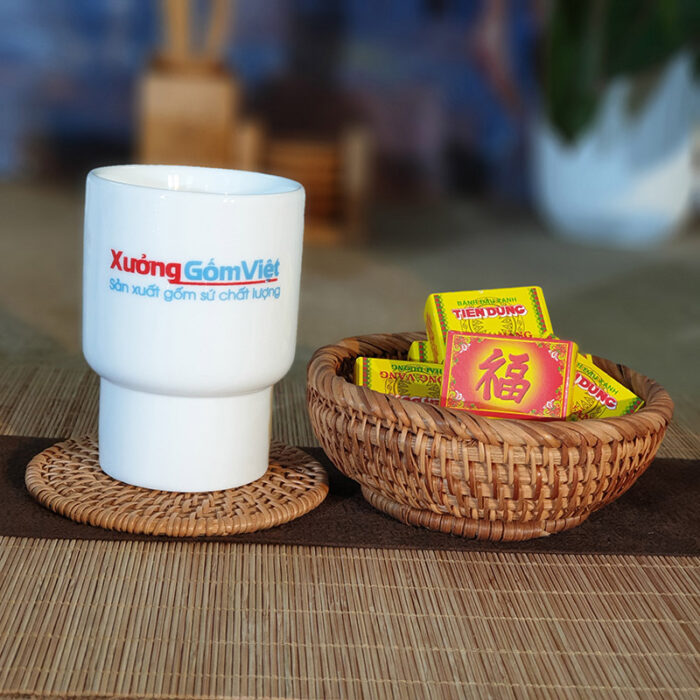 Ly sứ trắng dáng trụ M48