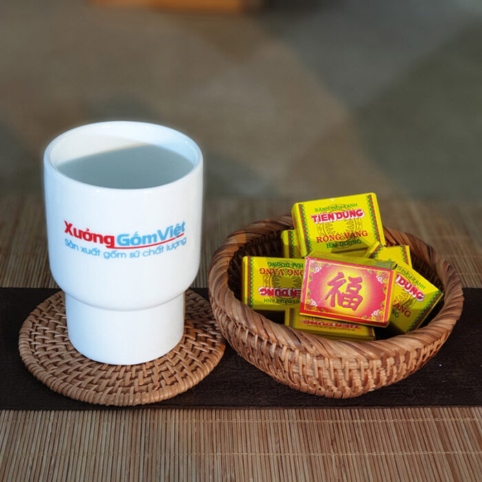 Ly sứ trắng dáng trụ M48