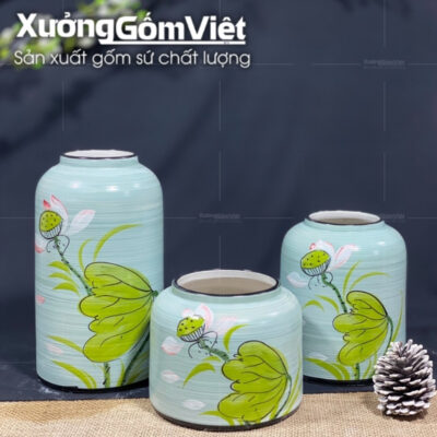 bo-3-lo-hoa-dang-long-chim-men-xanh-duong-hoa-tiet-hoa-sen