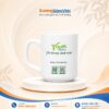 Cốc sứ in logo Youth Pharma dáng trụ cao có quai màu trắng Bát Tràng M184