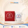 Ly sứ in logo Trường THCS và THPT Hà Thành dáng vát có quai màu trắng M151