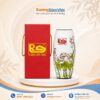 Lọ hoa gốm sứ in logo Rach Gam Cooporative dáng bom màu trắng vẽ hoa sen LHGS-116