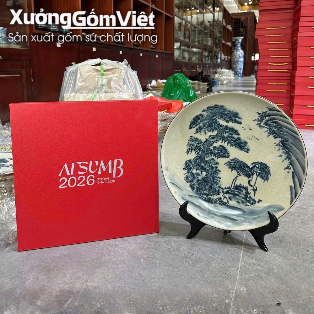 Đĩa biểu trưng gốm sứ in logo