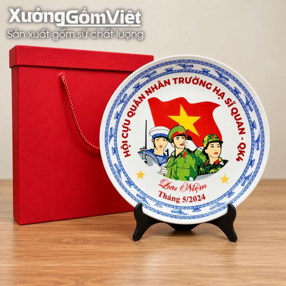 Đĩa biểu trưng gốm sứ in logo