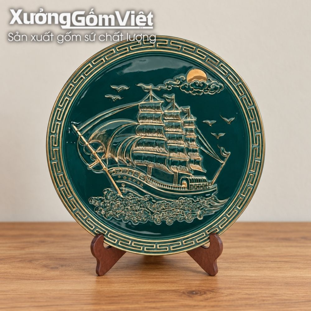 Đĩa biểu trưng gốm sứ in logo