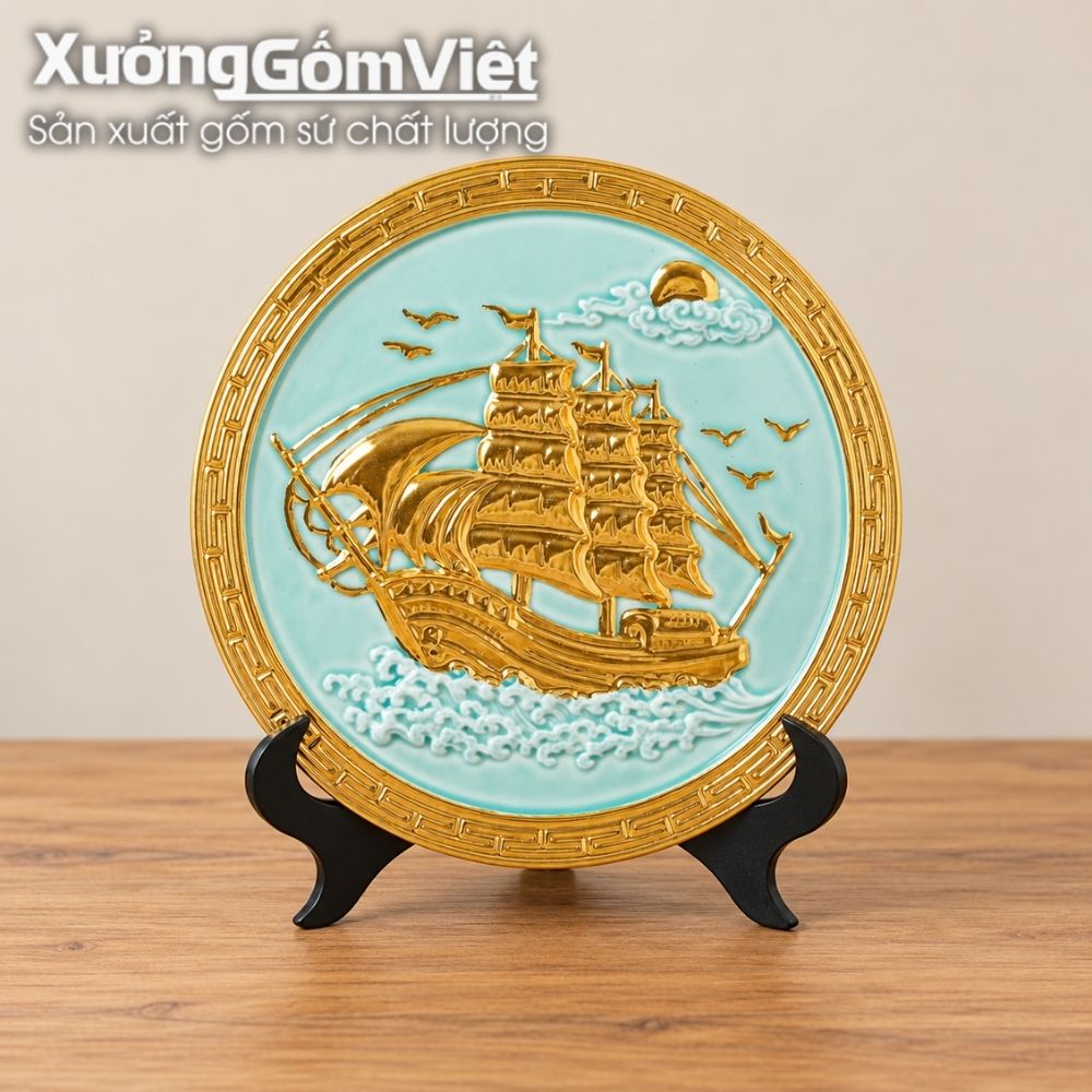 Đĩa biểu trưng gốm sứ in logo