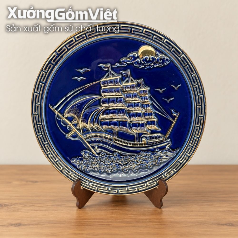 Đĩa biểu trưng gốm sứ in logo