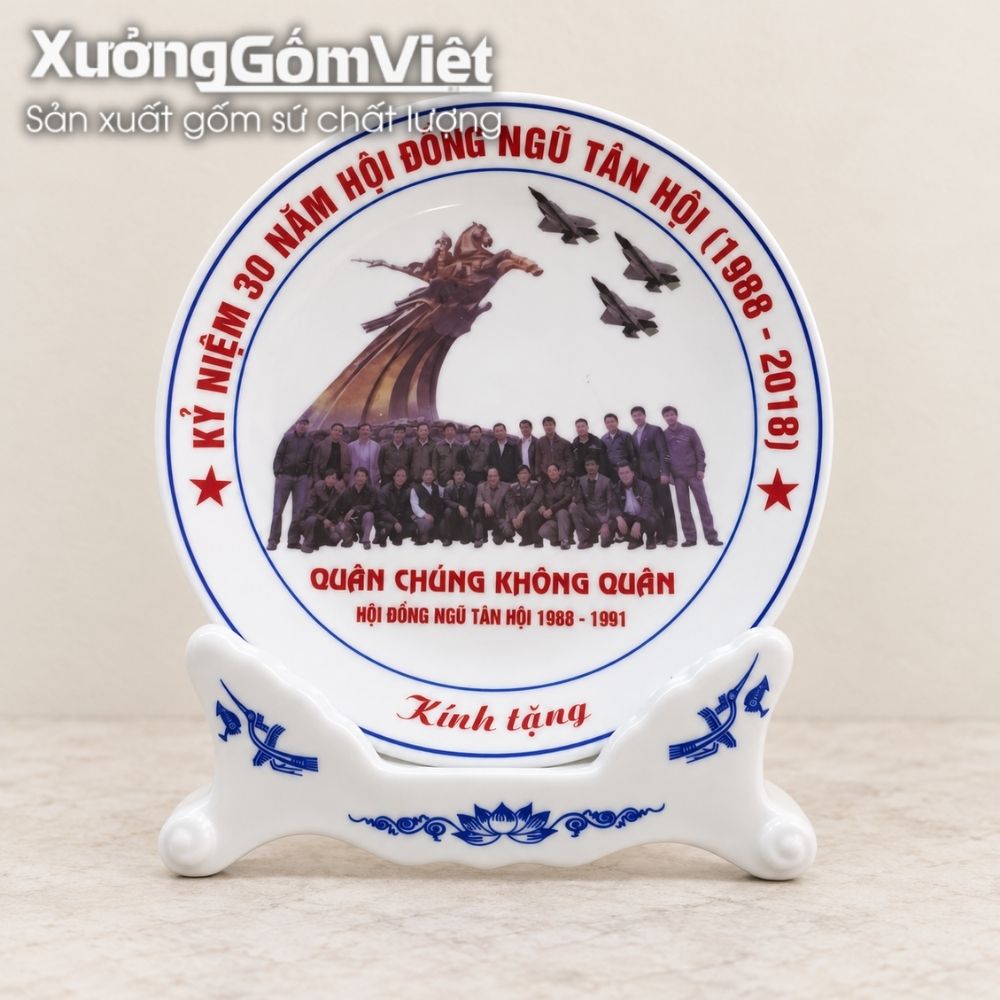 Đĩa biểu trưng gốm sứ in logo
