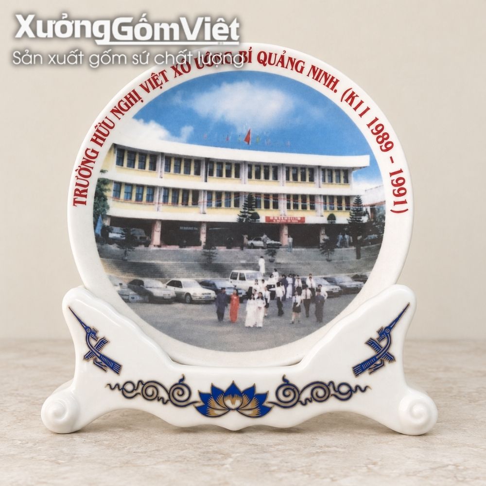Đĩa biểu trưng gốm sứ in logo