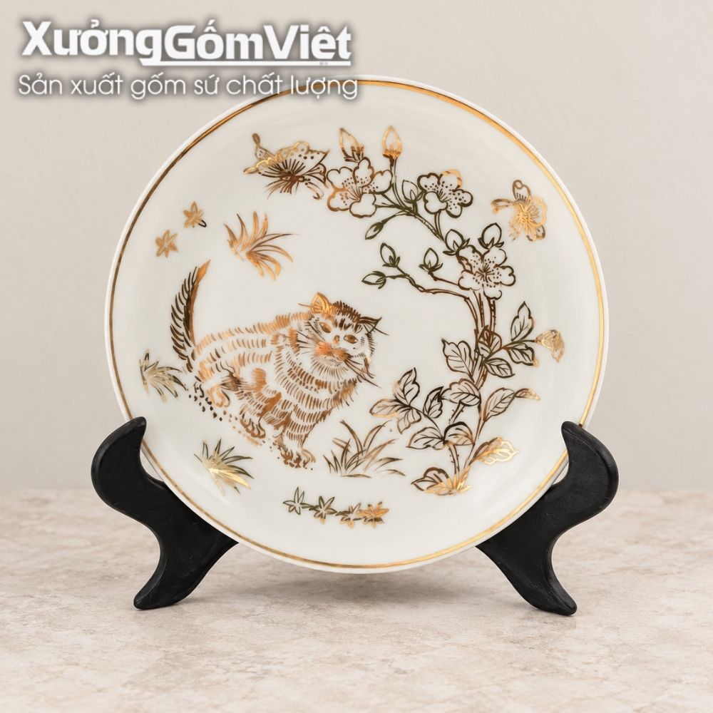 Đĩa biểu trưng gốm sứ in logo