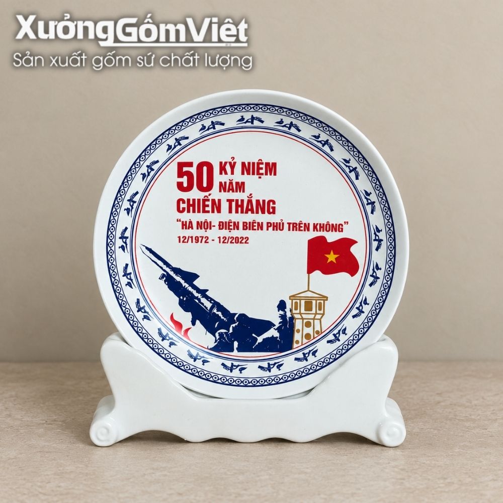 Đĩa biểu trưng gốm sứ in logo