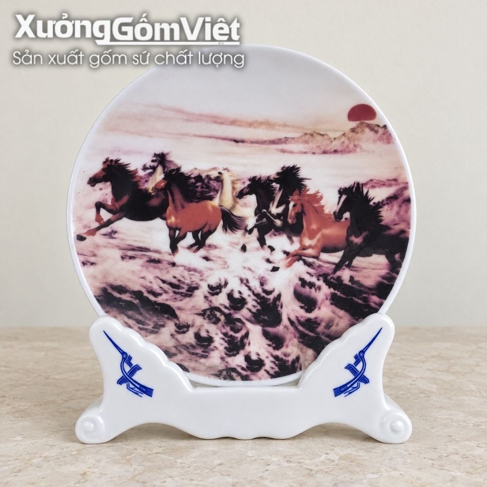 Đĩa biểu trưng gốm sứ in logo