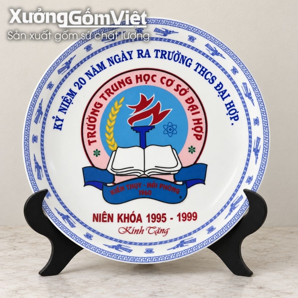 Đĩa biểu trưng gốm sứ in logo