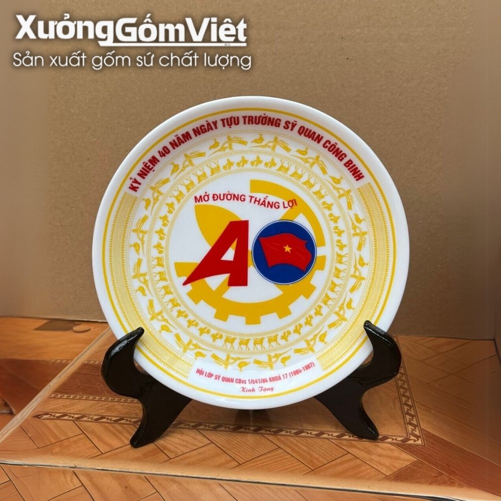 Đĩa biểu trưng gốm sứ in logo