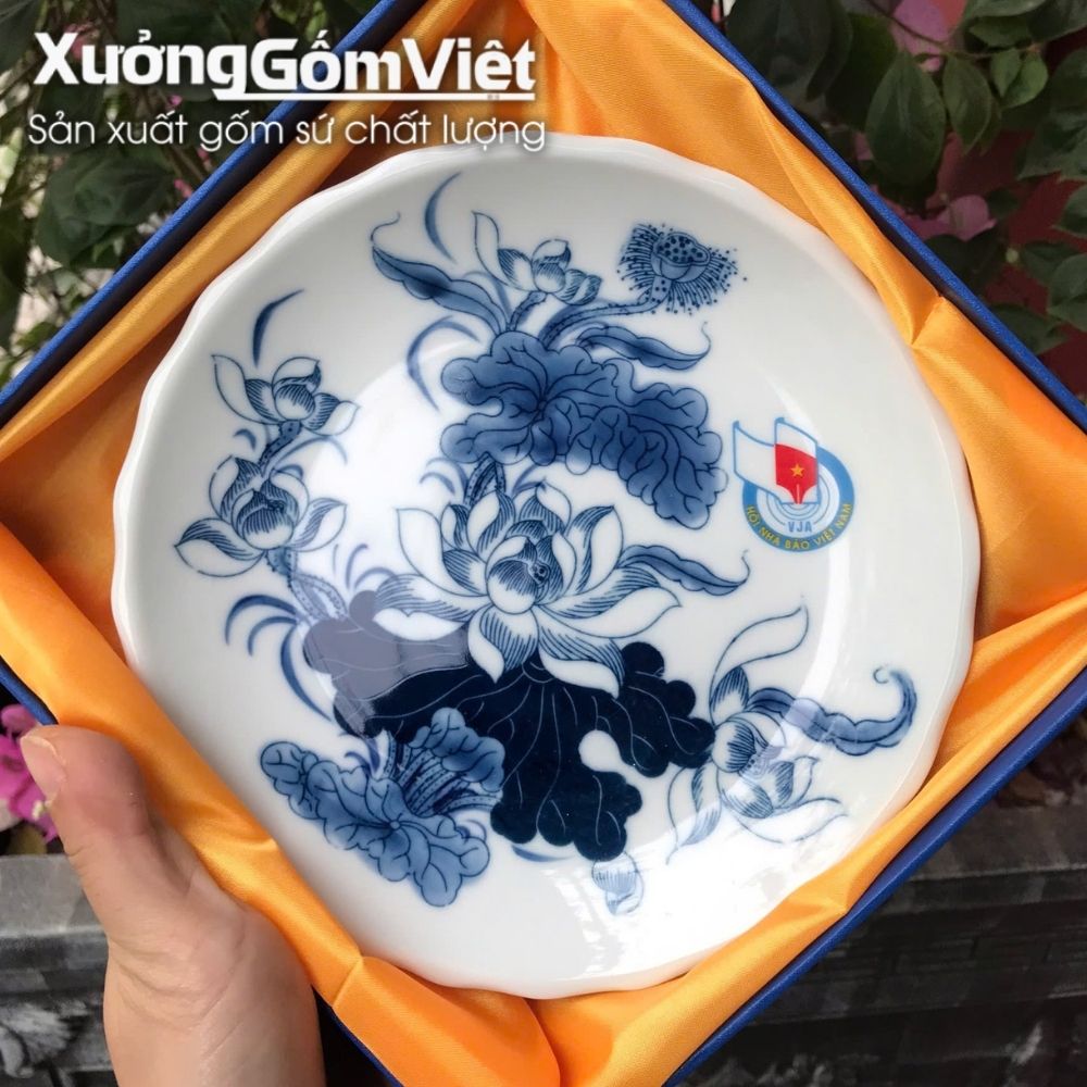 Đĩa biểu trưng gốm sứ in logo