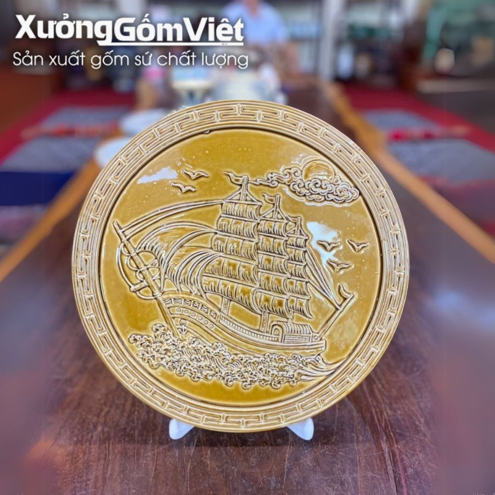 Đĩa biểu trưng gốm sứ in logo