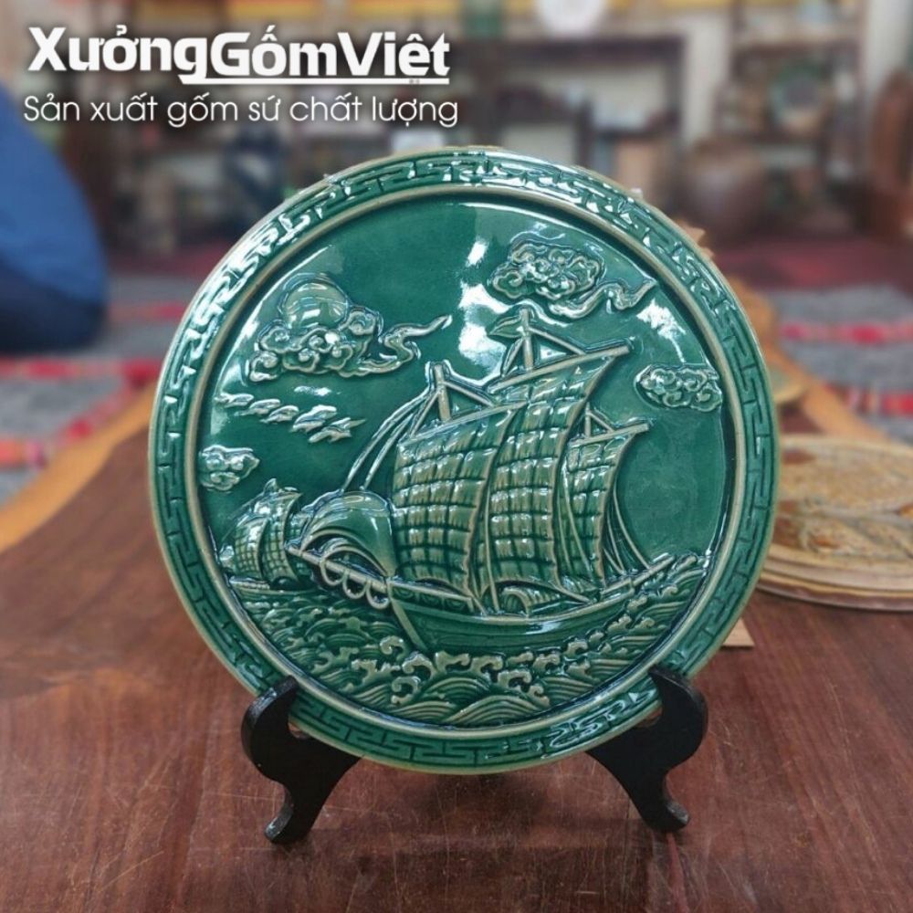 Đĩa biểu trưng gốm sứ in logo