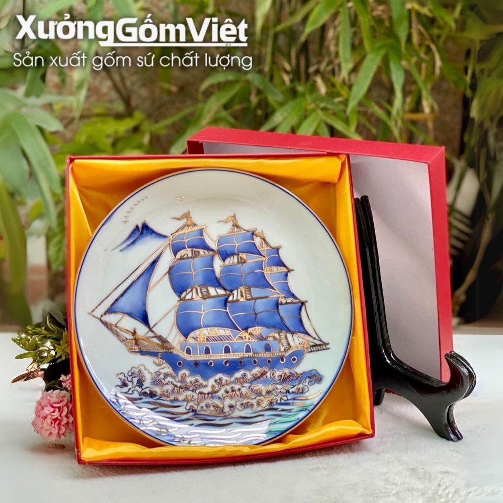 Đĩa biểu trưng gốm sứ in logo