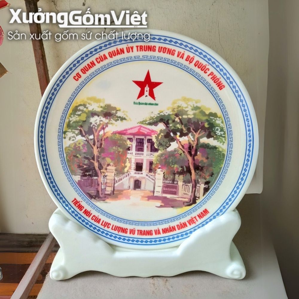 Đĩa biểu trưng gốm sứ in logo