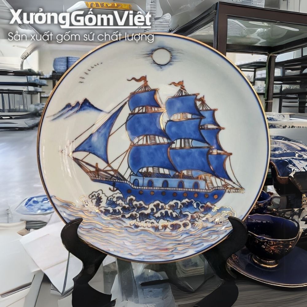 Đĩa biểu trưng gốm sứ in logo