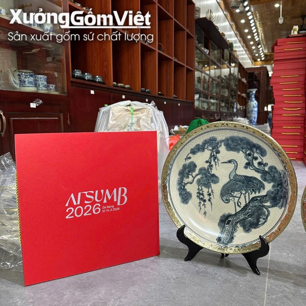 Đĩa biểu trưng gốm sứ in logo