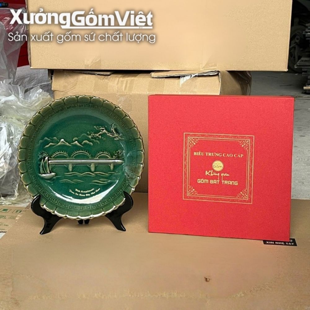 Đĩa biểu trưng gốm sứ in logo
