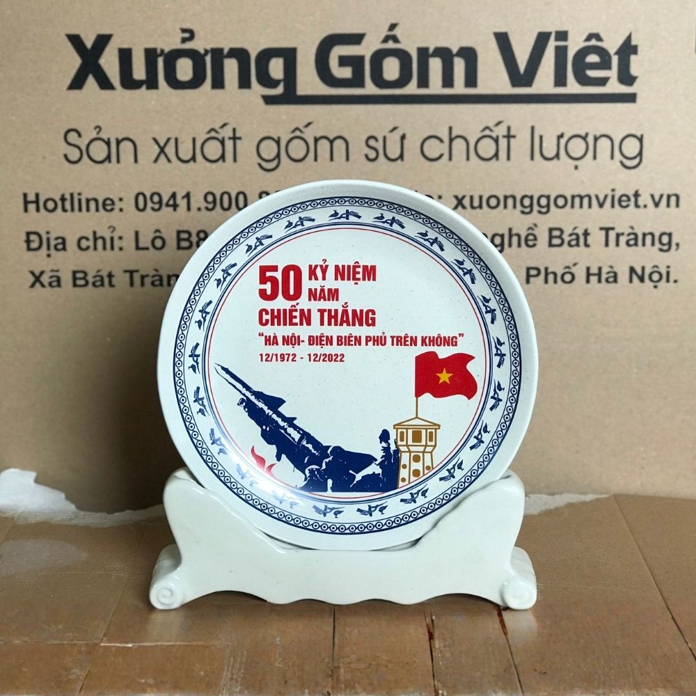 Đĩa biểu trưng gốm sứ in logo