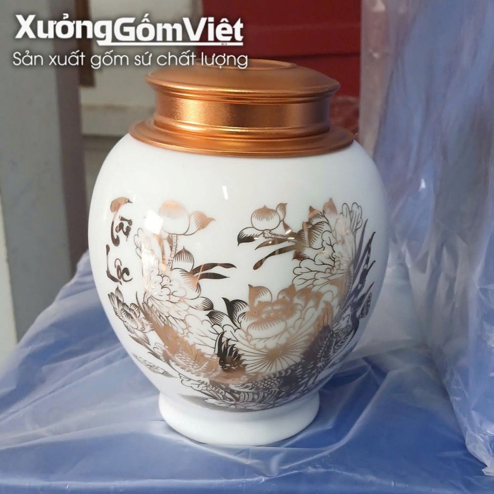 Hũ đựng trà Bát Tràng