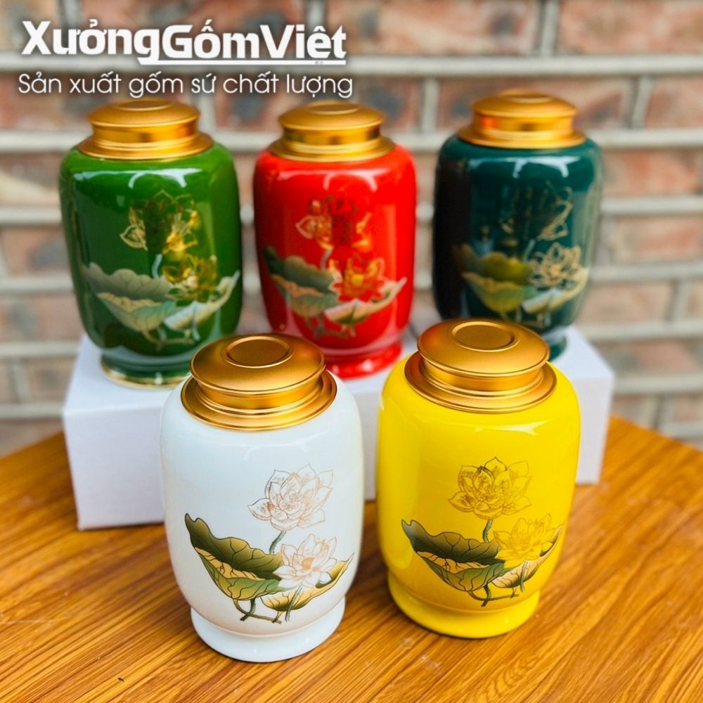 Hũ đựng trà Bát Tràng