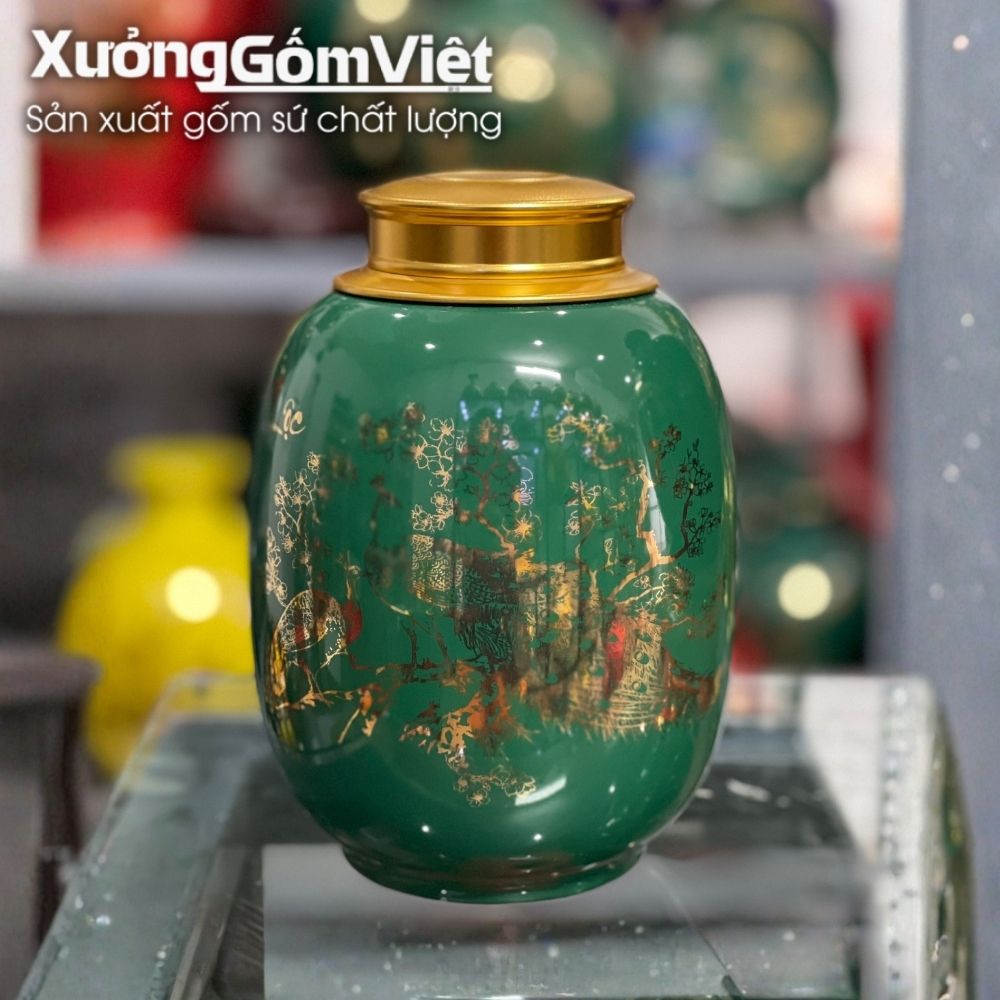 Hũ đựng trà Bát Tràng